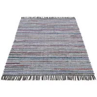 Carpetfine Kelim Chindi, grau, 60x110 cm | Fleckerlteppich aus