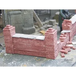 Ziegelmauer mit losen Ziegeln  - 2 Elemente und Pfeiler Modell von Juweela M 1:3...