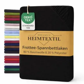 EXKLUSIV HEIMTEXTIL Spannbettlaken Frottee 180 x 200 - 200 x 200 cm schwarz