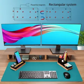 COFI 1453 Einstellbarer Schreibtisch-Organizer - Magnetische Holzplatte mit 6 Fächern