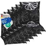 nyvi Sitzauflage 100 x 50 cm schwarz floral 6 St.