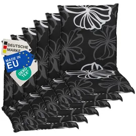 nyvi Sitzauflage 100 x 50 cm schwarz floral 6 St.