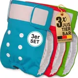 HUND IST KÖNIG Windeln, für Hündinnen, saugstarke Windeln, 3-Fach justierbar für festen Sitz blau S