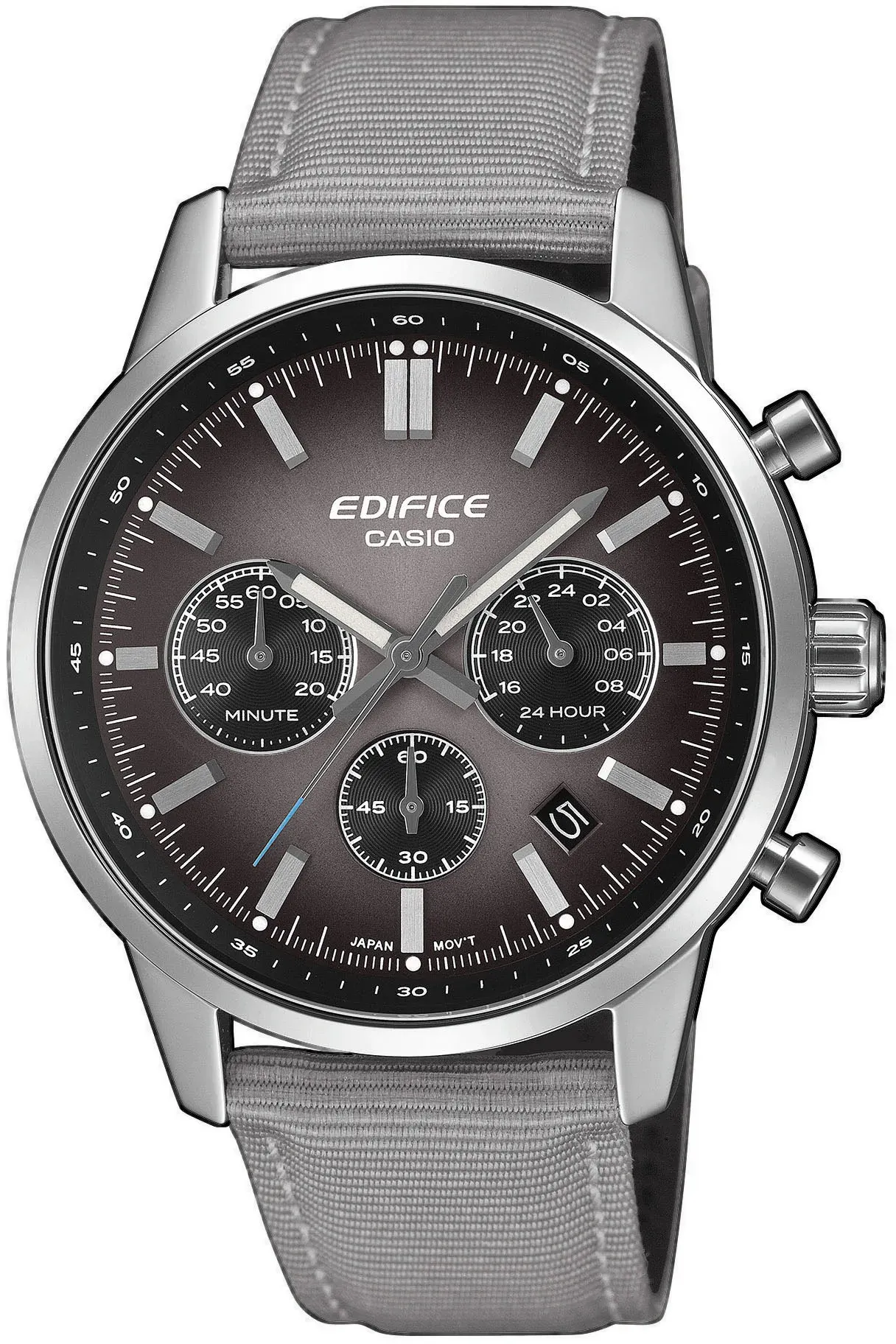 Chronograph CASIO EDIFICE, grau, dunkelgrau, Armbanduhren, Herren, Chronograph, Quarzuhr, Armbanduhr, Herrenuhr, analog, Tag, Stoppfunktion