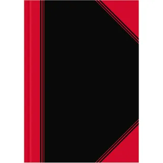 Bantex Notizbuch Chinakladde DIN A5 liniert, schwarz/rot Hardcover 192 Seiten