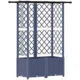 vidaXL Hochbeet mit Rankgitter und Dach 124,5 x 40 x 138 cm Grau