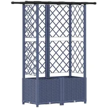 vidaXL Hochbeet mit Rankgitter und Dach 124,5 x 40 x 138 cm Grau