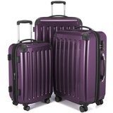 HAUPTSTADTKOFFER Alex - 3er Kofferset, TSA, Trolley-Set, Rollkoffer, Reisekoffer, (S, M & L), Aubergine