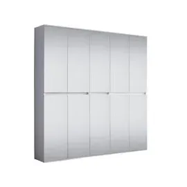 trendteam Garderoben-Set Mirror 10 Türen weiß