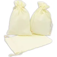 Frau WUNDERVoll® 12 Geschenksäckchen creme 15 x 10 cm Baumwolle Adventskalender Säckchen Stoffbeutel zum Basteln und befüllen Gastgeschenk Hoch... - Creme