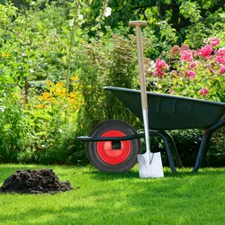 Relaxdays Schubkarrenrad 3.50-8, Vollgummirad mit Stahlfelge, pannensicher, bis 100kg, Ersatzrad Schubkarre, schwarz/rot