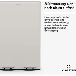Klarstein EcoVista Mülleimer mit Kompostbehälter Abfalleimer 60 Liter + 3L Kompostbehälter Soft-Close Creme
