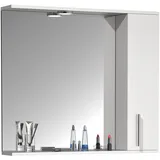 VCM Badspiegel Wandspiegel 75 cm Hängespiegel Spiegelschrank Badezimmer Drehtür Beleuchtung Lisalo XL