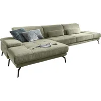 Ecksofa DIE PLANBAR "MP-IN20126 L-Form" Sofas Gr. B/H/T: 328cm x 82cm x 190cm, Chenille, Ottomane links, Kopfteilverstellung-Federkern, grün mit Kopfteilverstellung, optional Funktionen, Federkern