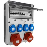 Doktorvolt Baustromverteiler CEE 32A/16A 4x230V Stromverteiler Wandverteiler Steckdosenverteiler FI-Schalter LS-Schalter TGD-S/FI