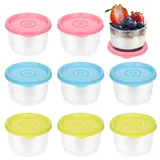 ZYEKIU 8 Stück Frischhaltedosen mit Deckel, 160ml Gefrierdosen Klein, Mini Dosen mit Deckel Auslaufsicher, Wiederverwendbar Salatdressing Behälter, für Joghurt, Saucen, Marmeladen, Gewürze