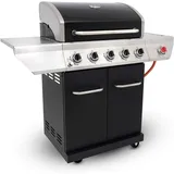 Gasgrill mit Seitenbrenner 5 Brenner Grill Grillwagen Grillmatte Edelstahl Cover