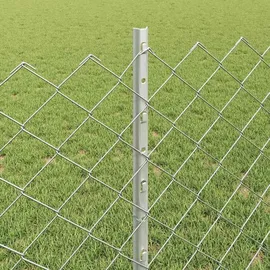 vidaXL Zaun mit Pfosten 0,8 x 25 m Silber/Stahl