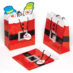 Geschenktüten Weihnachtsmann (pro Set 6) Bastelbedarf zu Weihnachten