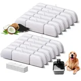 Katzenbrunnen Filter, 24 Stück Filter Katzenbrunnen, 12 Filterpatronen und 12 weiße Schwämme, Filter Trinkbrunnen Katzen für 2.5L Automatisch Wasserbrunnen Katzen DPWFP6(Color:weiß)