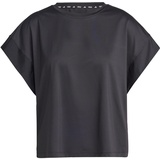 adidas Women's Studio Tee T-Shirt, Black/Grey Six, L