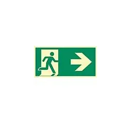 moedel - warnen-sichern-kennzeichnen Hinweisschild Notausgang rechts Pfeil rechts 29,7 x 14,8 cm Grün
