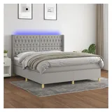 vidaXL Boxspringbett 180 x 200 cm Hellgrau