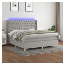 vidaXL Boxspringbett 180 x 200 cm Hellgrau