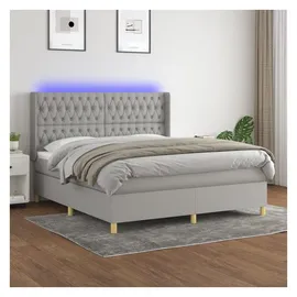 vidaXL Boxspringbett 180 x 200 cm Hellgrau