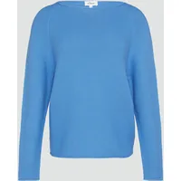 S.Oliver - Strickpullover mit U-Boot-Ausschnitt und Rollsaum, Damen, blau,