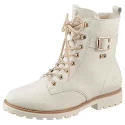 Winterboots REMONTE, Damen, Gr. 43, weiß, Leder, klassisch, Schuhe, Blockabsatz, Schnürboots, Outdoorschuh mit Zierschnalle
