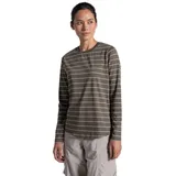 Craghoppers Nosilife Akona Langarm-T-Shirt Wild Olive Stripe 38