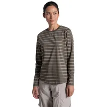 Craghoppers Nosilife Akona Langarm-T-Shirt Wild Olive Stripe 38