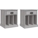 vidaXL Nachtschrank 2 Stk. 43 x 36 x 50 cm Grau