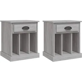 vidaXL Nachtschrank 2 Stk. 43 x 36 x 50 cm Grau