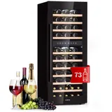 Klarstein Weinkühlschrank Barossa, für 73 Standardflaschen á 0,75l,Wein Flaschenkühlschrank Weintemperierschrank Weinschrank Kühlschrank schwarz 50 cm x 128 cm x 58 cm