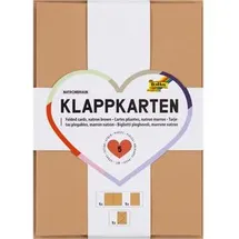 Folia Klappkarten/Doppelkarten für Einladungen, Glückwunsch- oder Grußkarten, 10,5x15cm, natron-braun, 5 Karten + Kuverts + Einlagen