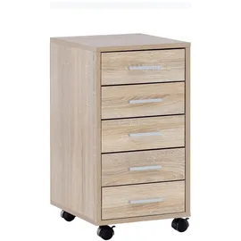 FineBuy Rollcontainer 33 x 38 x 63 cm Braun
