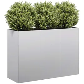 vidaXL Garten-Hochbeet verzinkter Stahl rechteckig 200 x 40 x 80 cm Silber