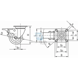 GEKO Lenkrolle PP TPR Ø50mm