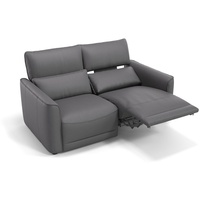 Sofanella 2-Sitzer Leder Gala, Relaxsofa, Designsofa, Designer Couch, Italienisches Sofa, 2er Sofa grau