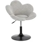 Esszimmerstuhl Fleur 2er-Set, Stoff und Metall, modern und höhenverstellbar, schwarz weiß-schwarz