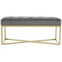 360 Living Sitzbank grau Goldfarben - 40x40x90 cm