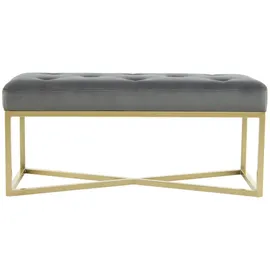 360 Living Sitzbank grau Goldfarben - 40x40x90 cm