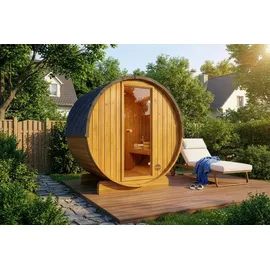 FinnTherm Fasssauna Mini XXS inkl. 4,5 kW Ofen + int. Steuerung