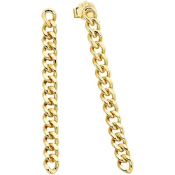 Paar Ohrstecker "Schmuck Geschenk Silber 925 Ohrstecker Panzerkettengliederung", gold (gelbgoldfarben), ANISTON JEWELRY & WATCHES, Ohrringe, Damen, Silber 925 (Sterlingsilber)