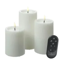 Unique candles LED Kerzenset UNIQUE Rustik-Optik 3 Größen mit