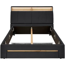 INOSIGN Polsterbett INOSIGN "CiTY/GiRON,, gepolstertes Stauraumbett, mit LED Beleuchtung", grau (anthrazit), B:170cm H:110cm L:235cm, Betten, Polsterbett, Bettkasten mit Hundebett oder als Stauraum, klappbare Kopfteile