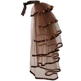 Steampunk-Rock, Tüll-Tutu-Kostüm, Damen-Gothic-Punk-Sexy-Lolita-Party-Schnürung, geschwollener Rüschen-Bustle-Überrock, braune Krempe, 105 cm - 105