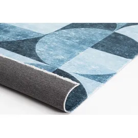 tesso living DEAN Kurzflorteppich 80 x 215 cm Blau